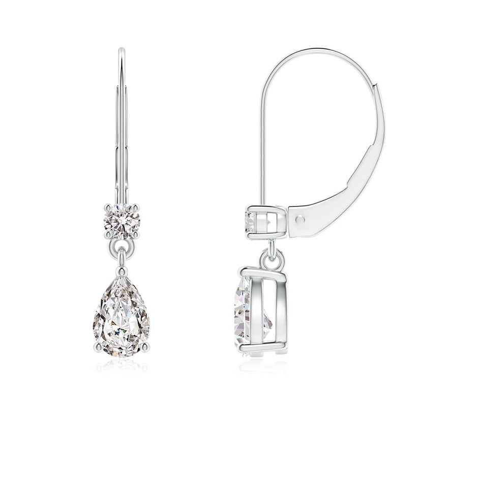 6x4mm IJI1I2 Pear Diamond Leverback Drop Earrings with Diamond Accent in White Gold 