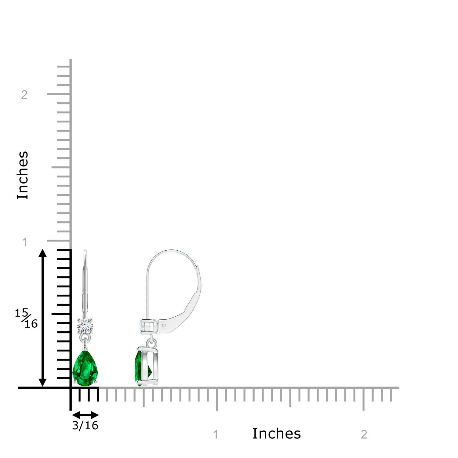 AAAA - Emerald / 0.84 CT / 14 KT White Gold