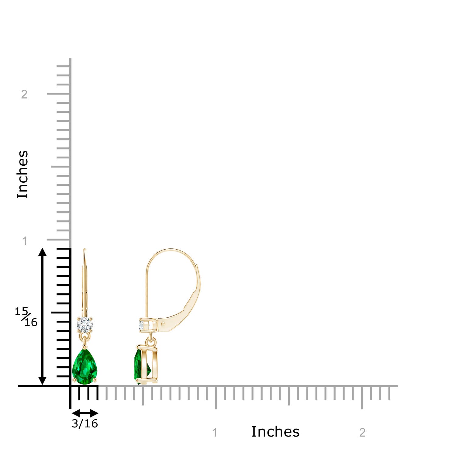 AAAA - Emerald / 0.84 CT / 14 KT Yellow Gold