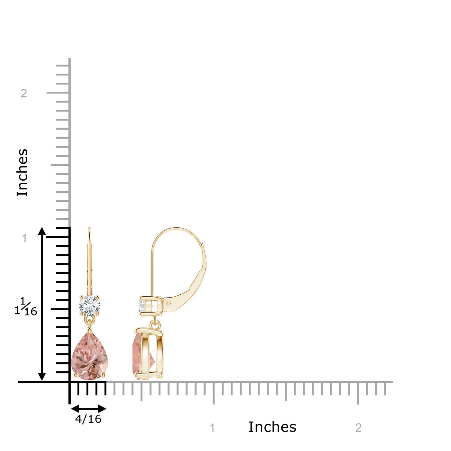 AAAA - Morganite / 2.36 CT / 14 KT Yellow Gold