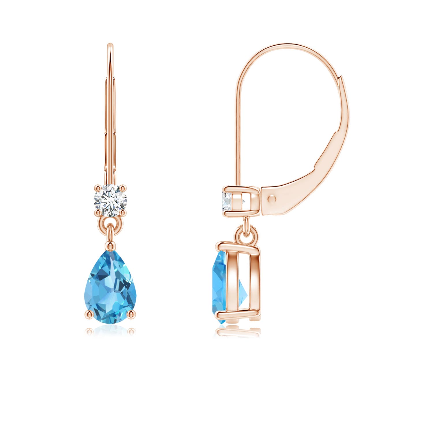 AA - Swiss Blue Topaz / 1.1 CT / 14 KT Rose Gold