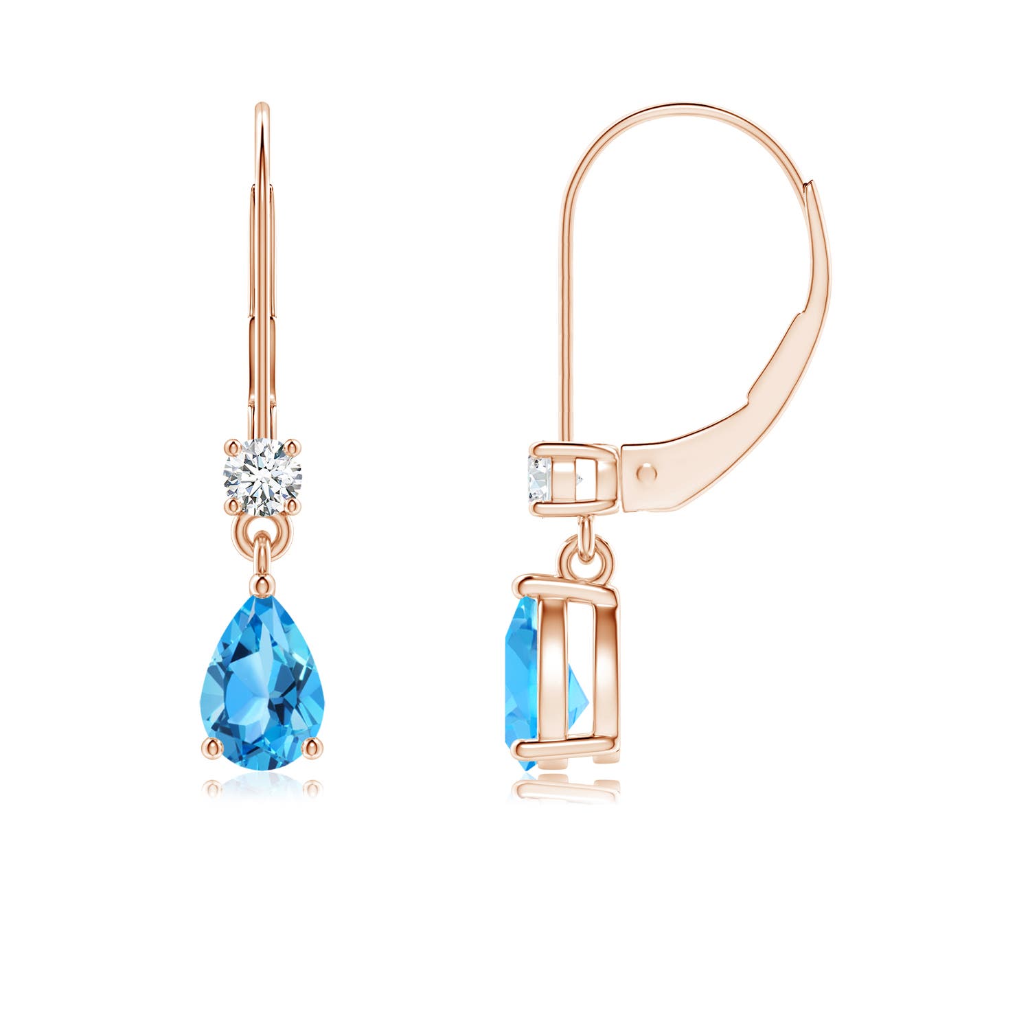 AAA - Swiss Blue Topaz / 1.1 CT / 14 KT Rose Gold