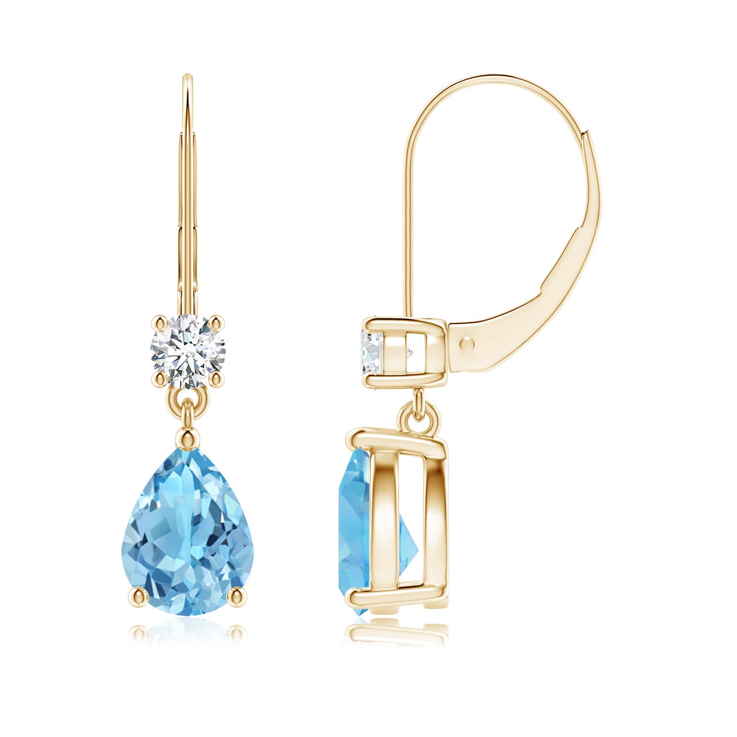 A - Swiss Blue Topaz / 3.56 CT / 14 KT Yellow Gold