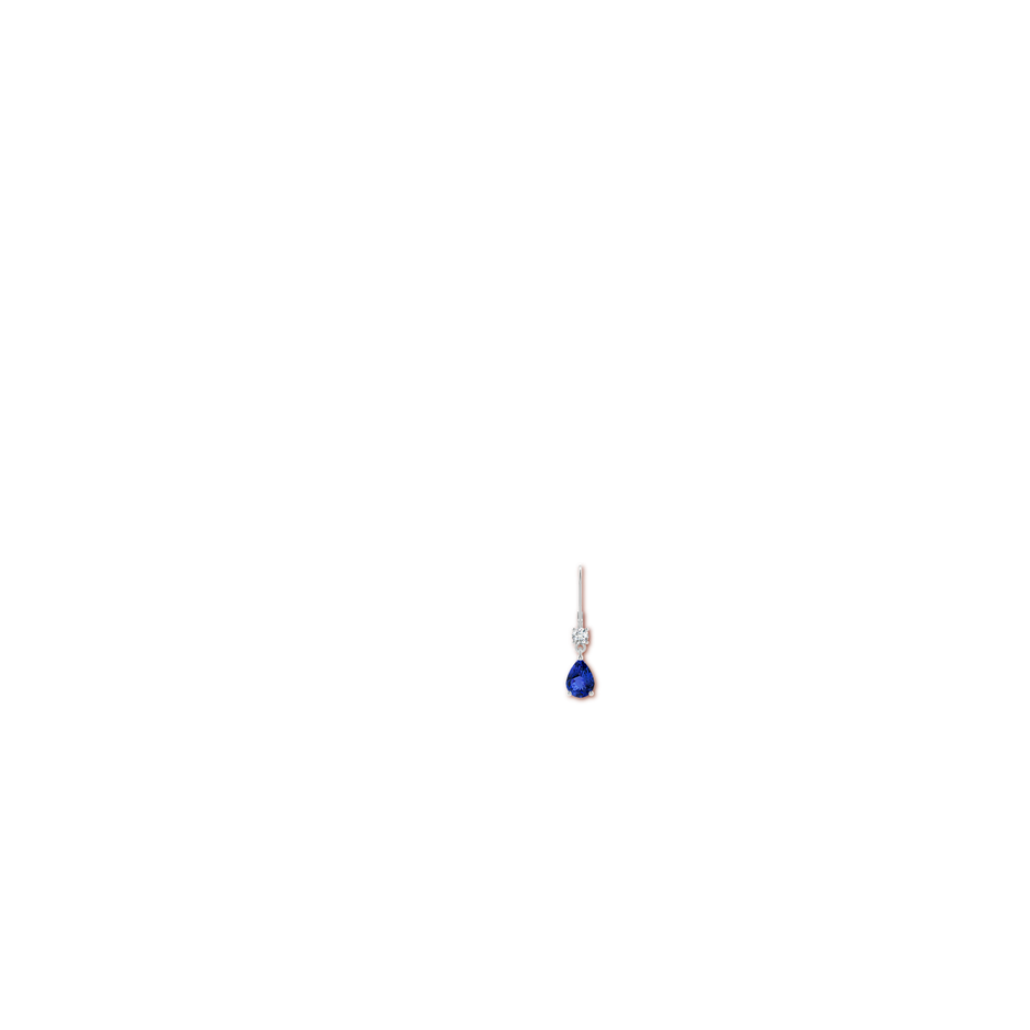 7x5mm AAA Pear Tanzanite Leverback Drop Earrings with Diamond in White Gold body-ear