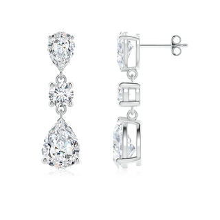 9x5.5mm GVS2 Pear Diamond Drop Earrings in P950 Platinum