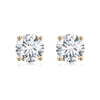 10.1mm GVS2 Basket-Set Solitaire Diamond Stud Earrings in Yellow Gold