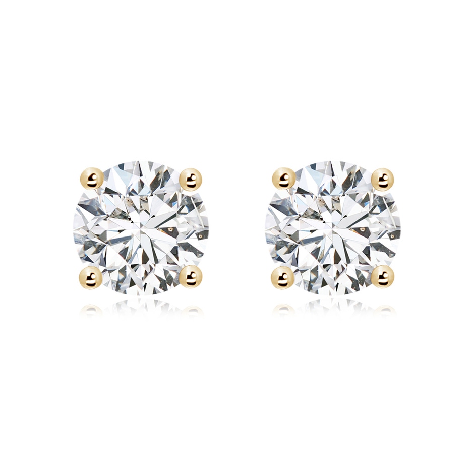 10.1mm HSI2 Basket-Set Solitaire Diamond Stud Earrings in Yellow Gold 