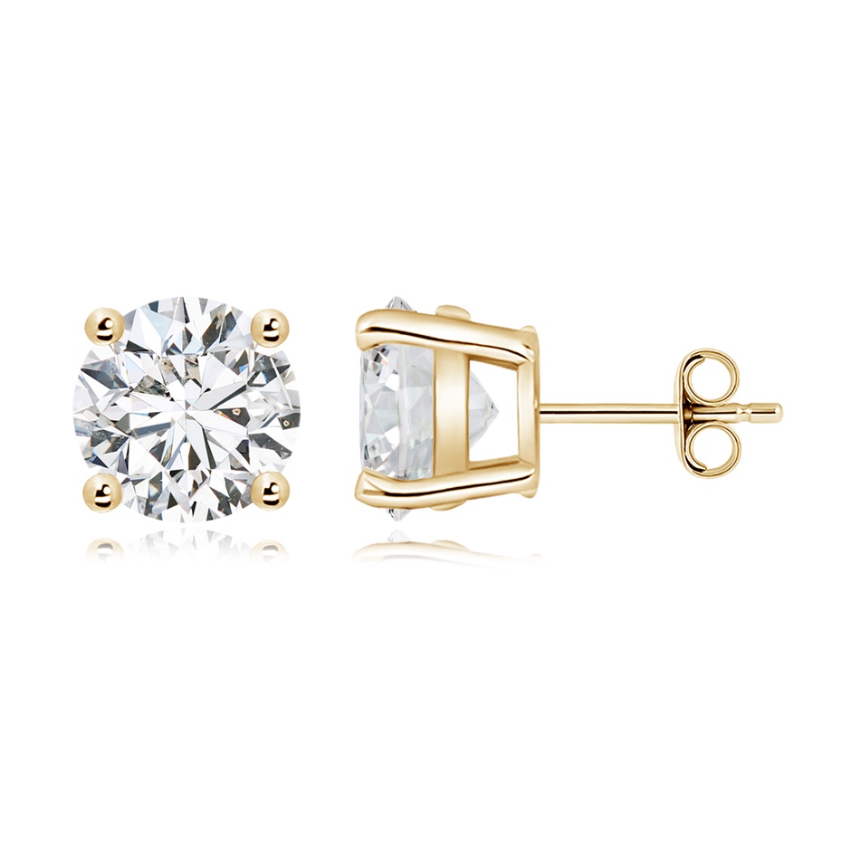 10.1mm HSI2 Basket-Set Solitaire Diamond Stud Earrings in Yellow Gold side 199