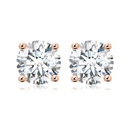 Round Diamond Solitaire Stud Earrings