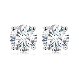 Round Diamond Solitaire Stud Earrings