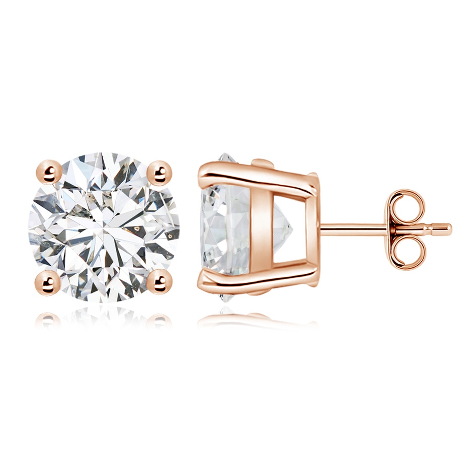 11.6mm HSI2 Basket-Set Solitaire Diamond Stud Earrings in 18K Rose Gold side 199