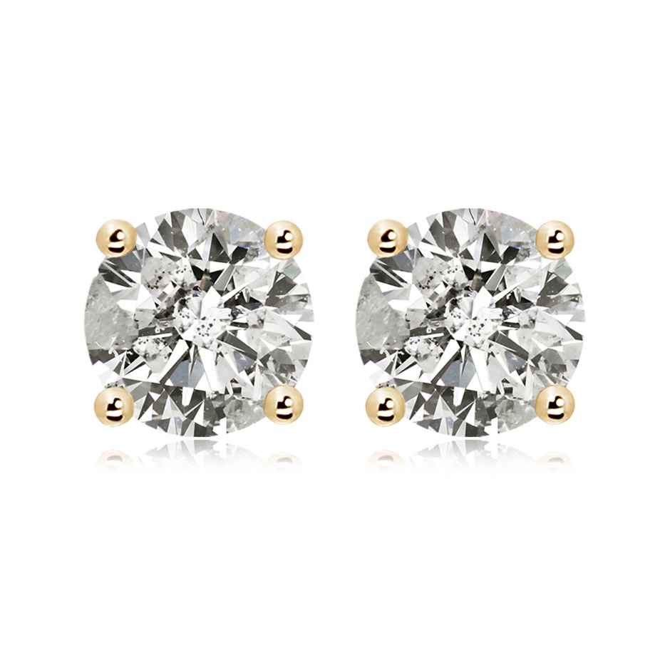 11.6mm KI3 Basket-Set Solitaire Diamond Stud Earrings in 18K Yellow Gold 