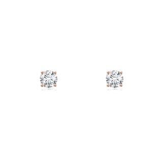 3.2mm GVS2 Basket-Set Solitaire Diamond Stud Earrings in Rose Gold