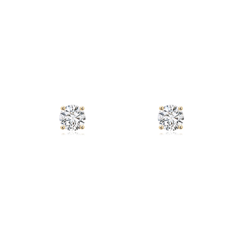 3.2mm HSI2 Basket-Set Solitaire Diamond Stud Earrings in 9K Yellow Gold 