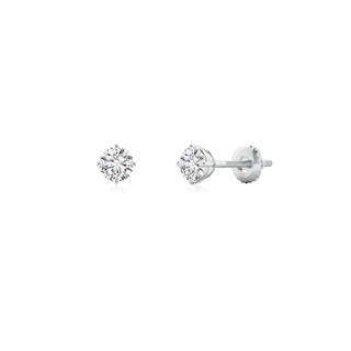 3.2mm HSI2 Basket-Set Solitaire Diamond Stud Earrings in P950 Platinum