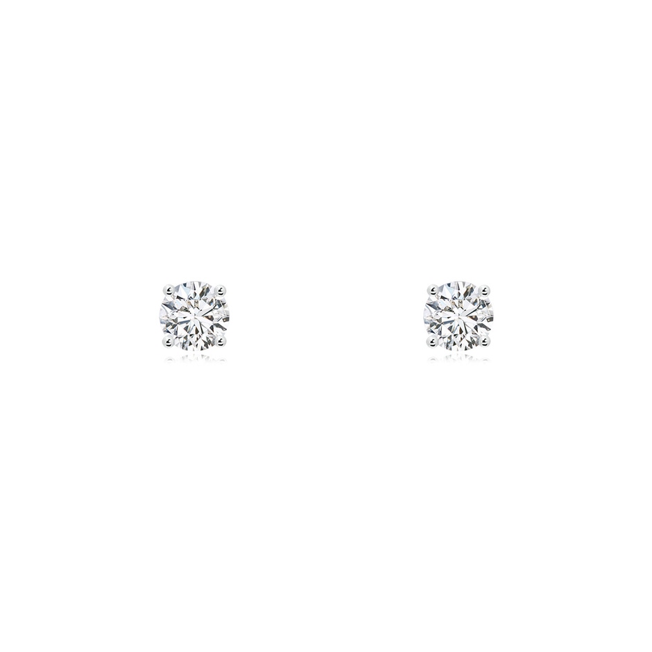 3.2mm HSI2 Basket-Set Solitaire Diamond Stud Earrings in P950 Platinum 