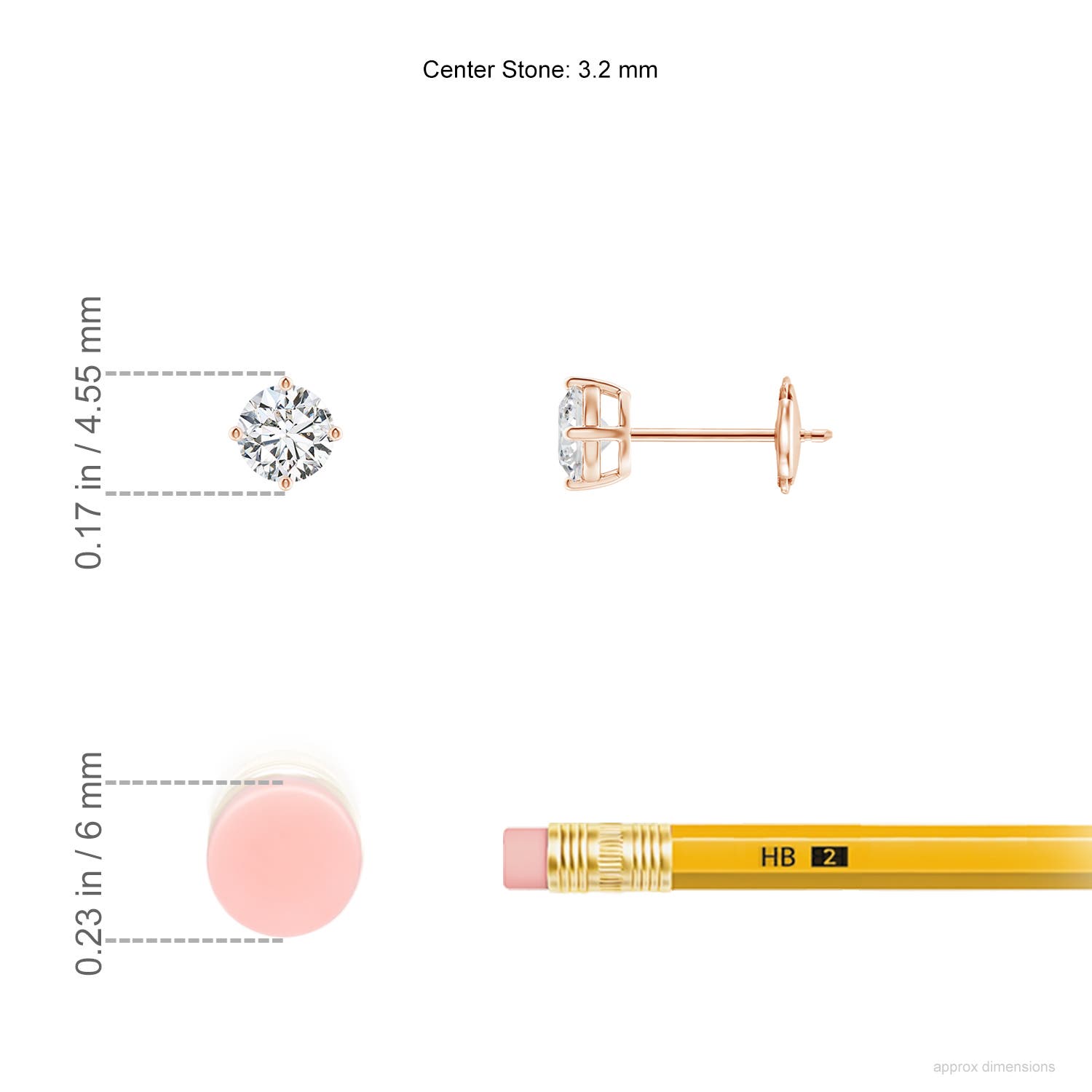 H, SI2 / 0.25 CT / 14 KT Rose Gold