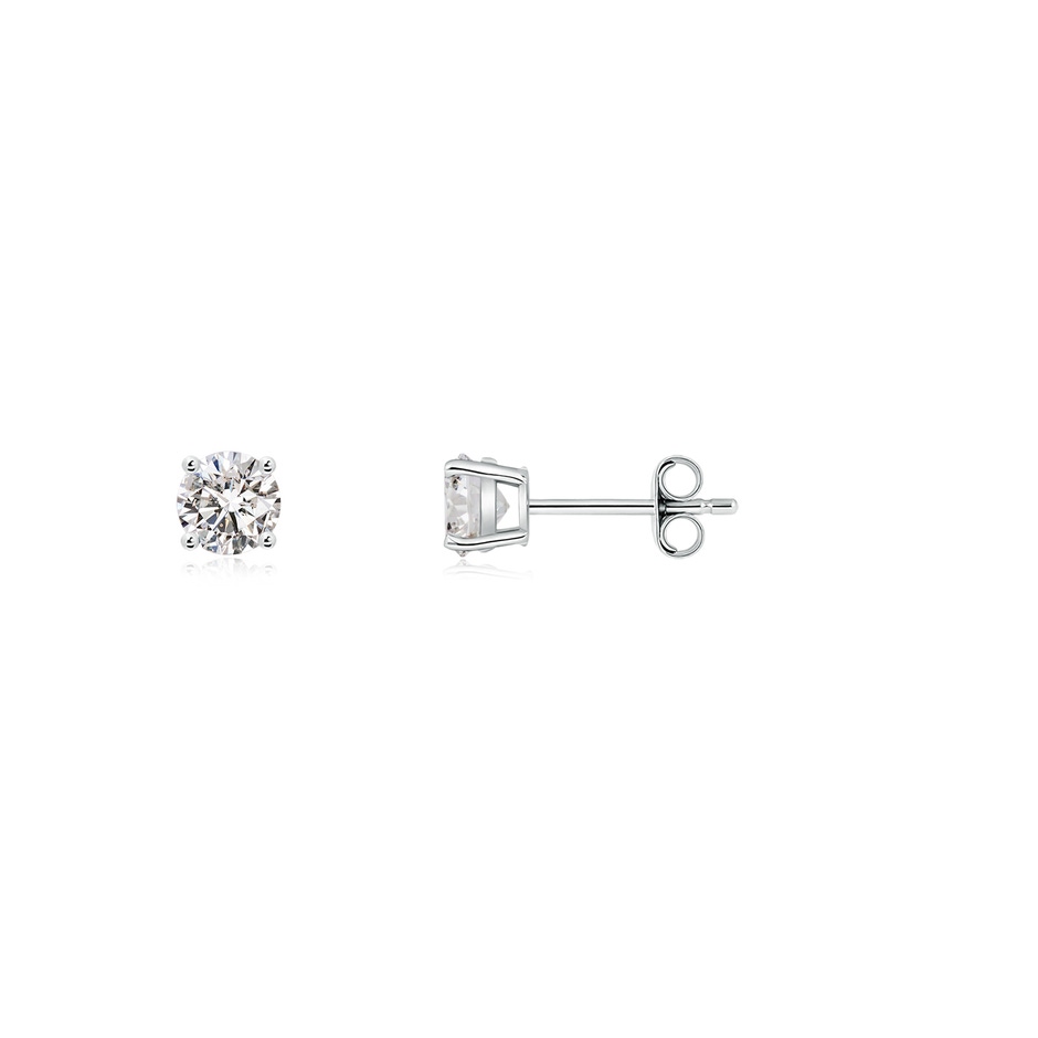 3.2mm IJI1I2 Basket-Set Solitaire Diamond Stud Earrings in White Gold side 199