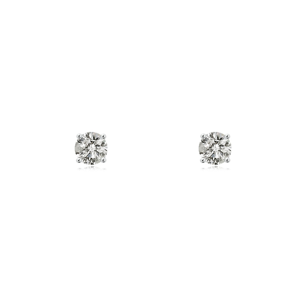 3.2mm KI3 Basket-Set Solitaire Diamond Stud Earrings in P950 Platinum