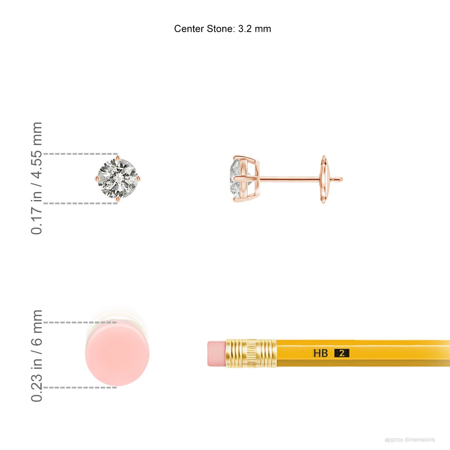 K, I3 / 0.25 CT / 14 KT Rose Gold