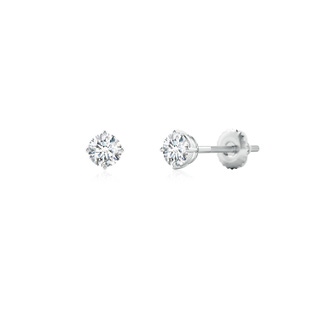 3.5mm GVS2 Basket-Set Solitaire Diamond Stud Earrings in P950 Platinum