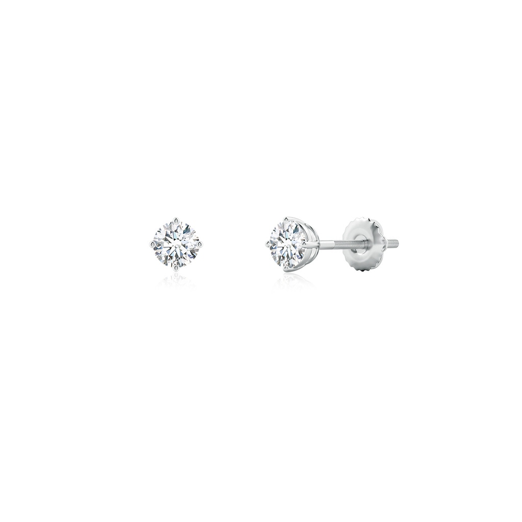 3mm GVS2 Basket-Set Solitaire Diamond Stud Earrings in P950 Platinum