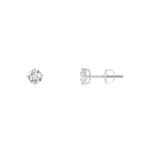 3mm GVS2 Basket-Set Solitaire Diamond Stud Earrings in P950 Platinum