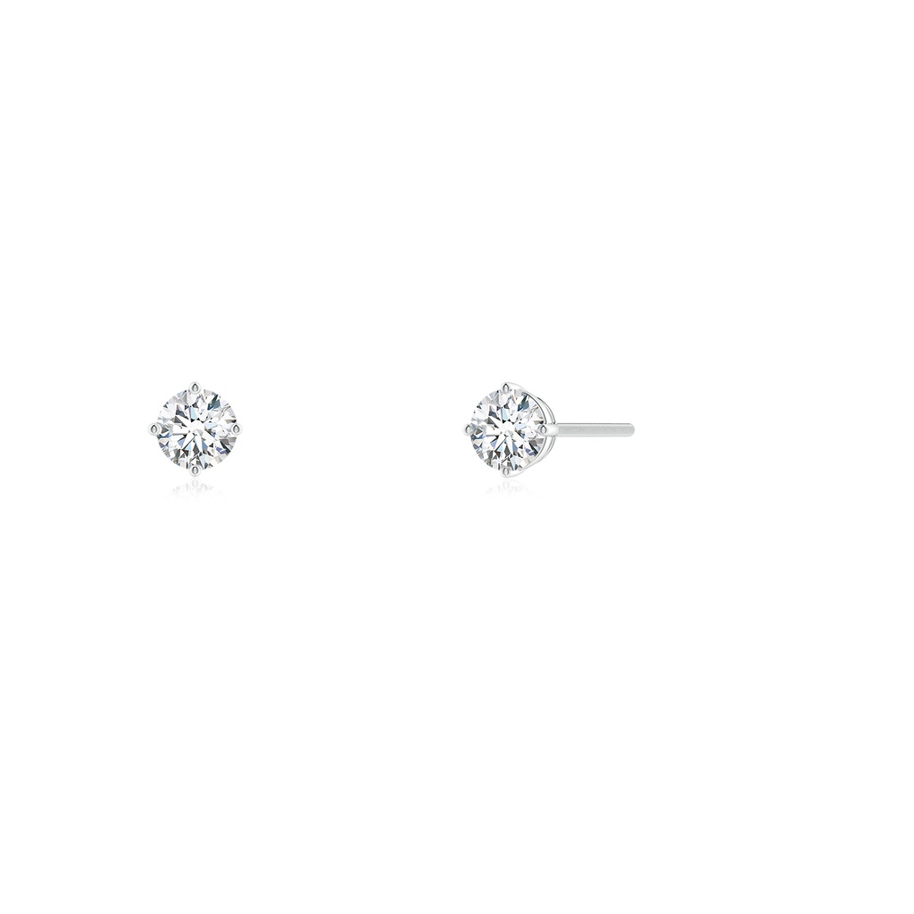 3mm GVS2 Basket-Set Solitaire Diamond Stud Earrings in P950 Platinum Side 199