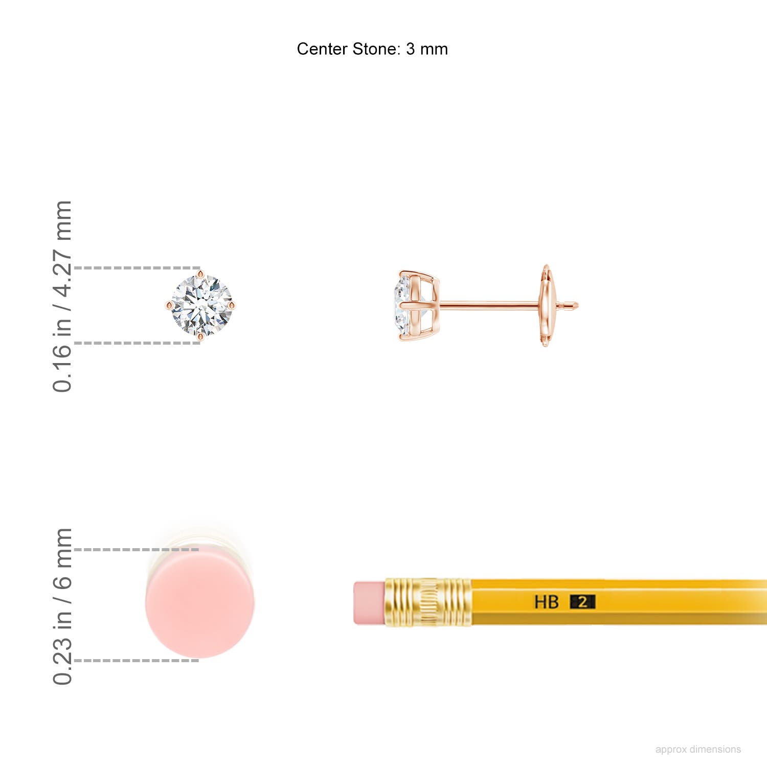 G, VS2 / 0.21 CT / 14 KT Rose Gold