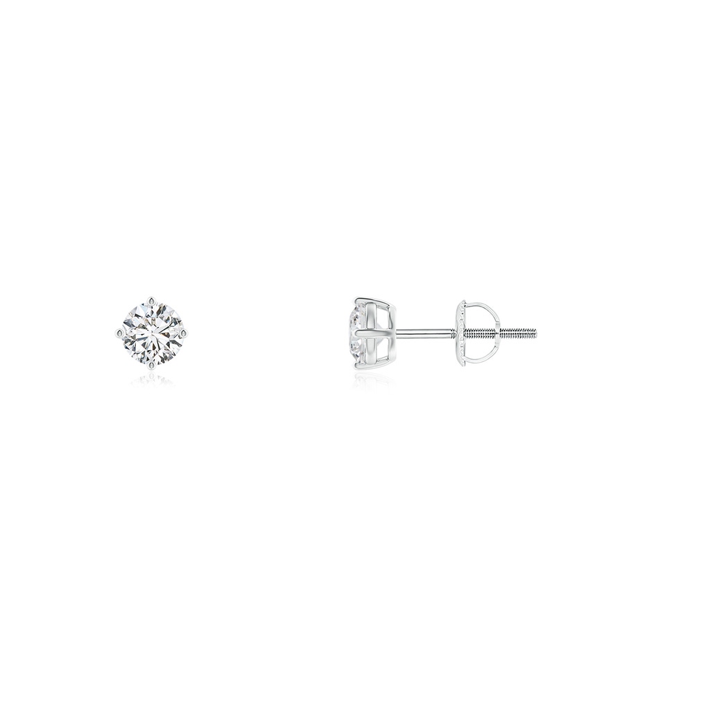 3mm HSI2 Basket-Set Solitaire Diamond Stud Earrings in P950 Platinum