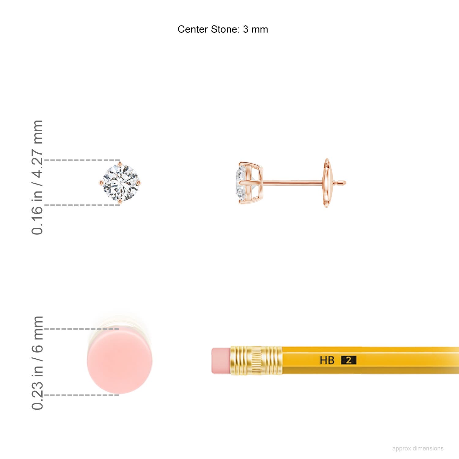 H, SI2 / 0.21 CT / 14 KT Rose Gold