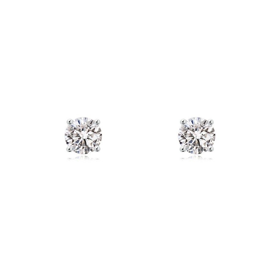 4.6mm IJI1I2 Basket-Set Solitaire Diamond Stud Earrings in P950 Platinum 