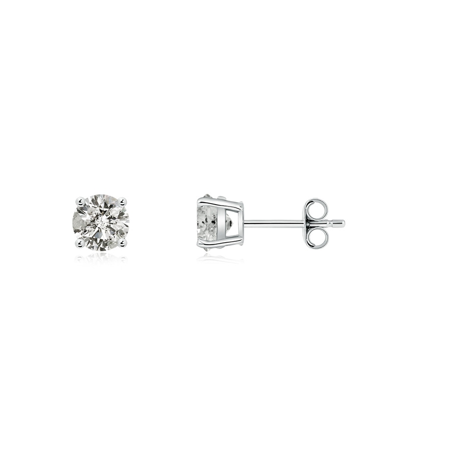 4.6mm KI3 Basket-Set Solitaire Diamond Stud Earrings in White Gold side 199