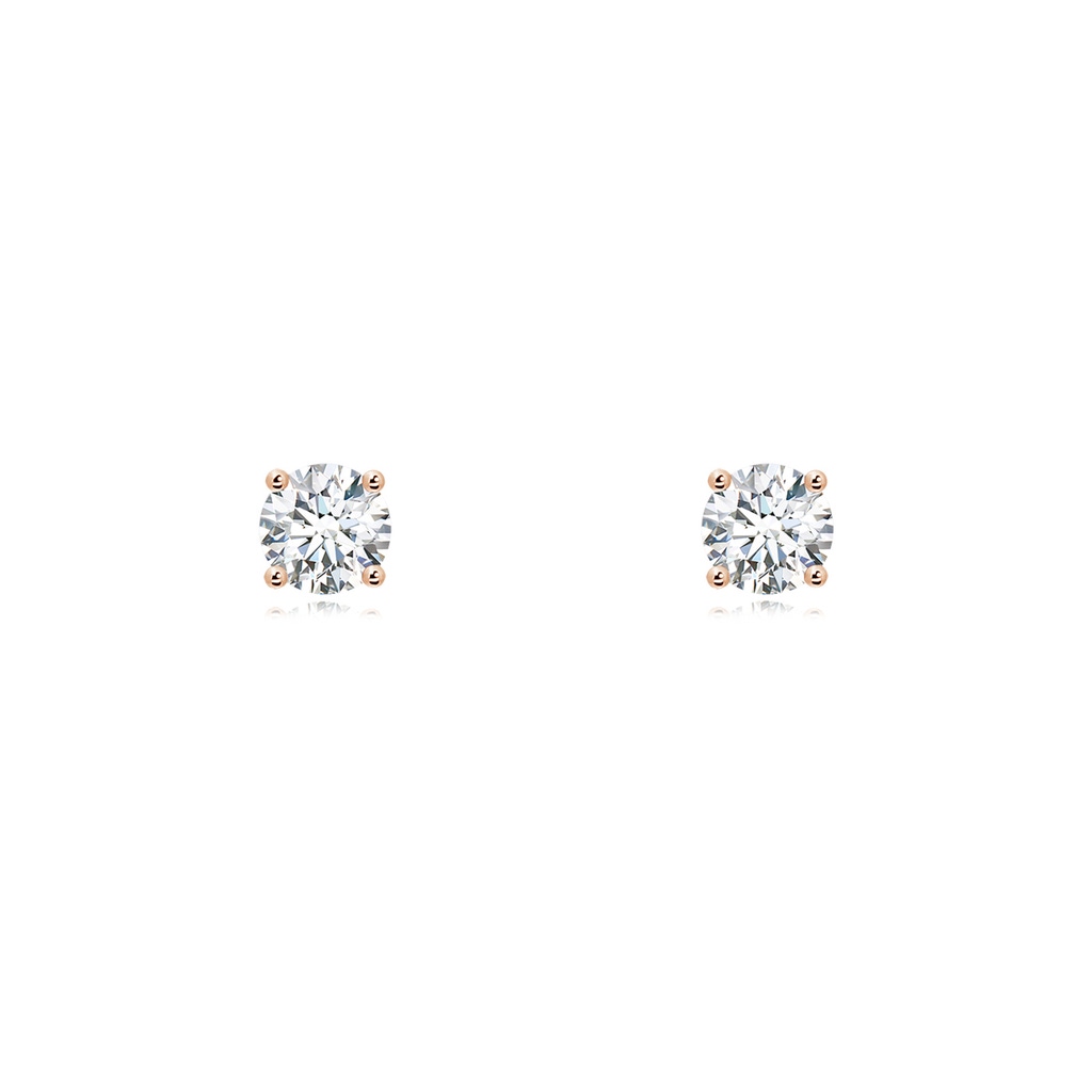 4mm GVS2 Basket-Set Solitaire Diamond Stud Earrings in 9K Rose Gold