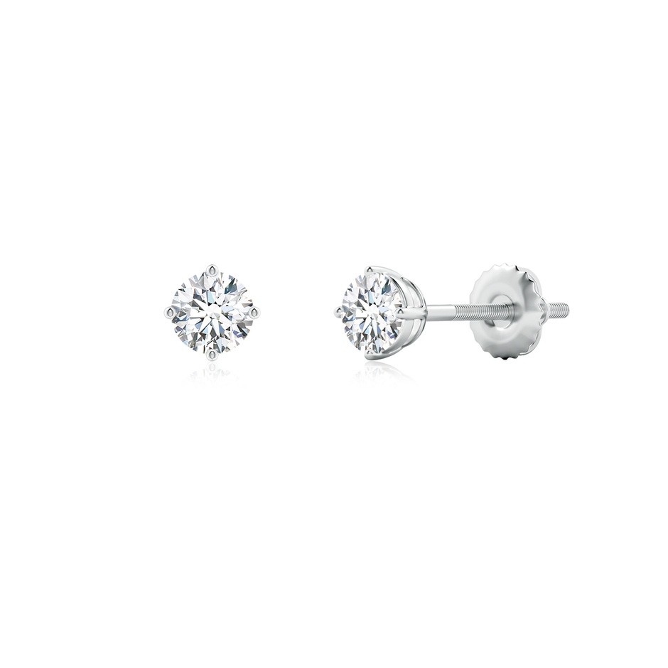 4mm GVS2 Basket-Set Solitaire Diamond Stud Earrings in P950 Platinum 