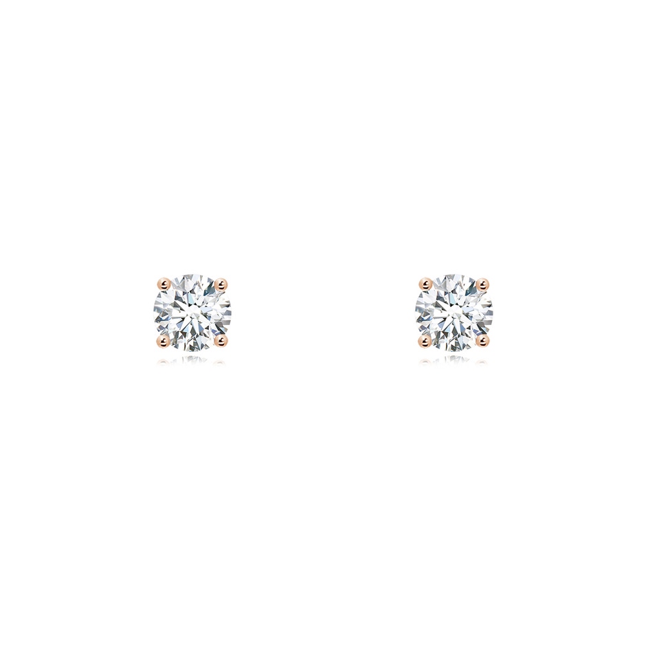 4mm GVS2 Basket-Set Solitaire Diamond Stud Earrings in Rose Gold 