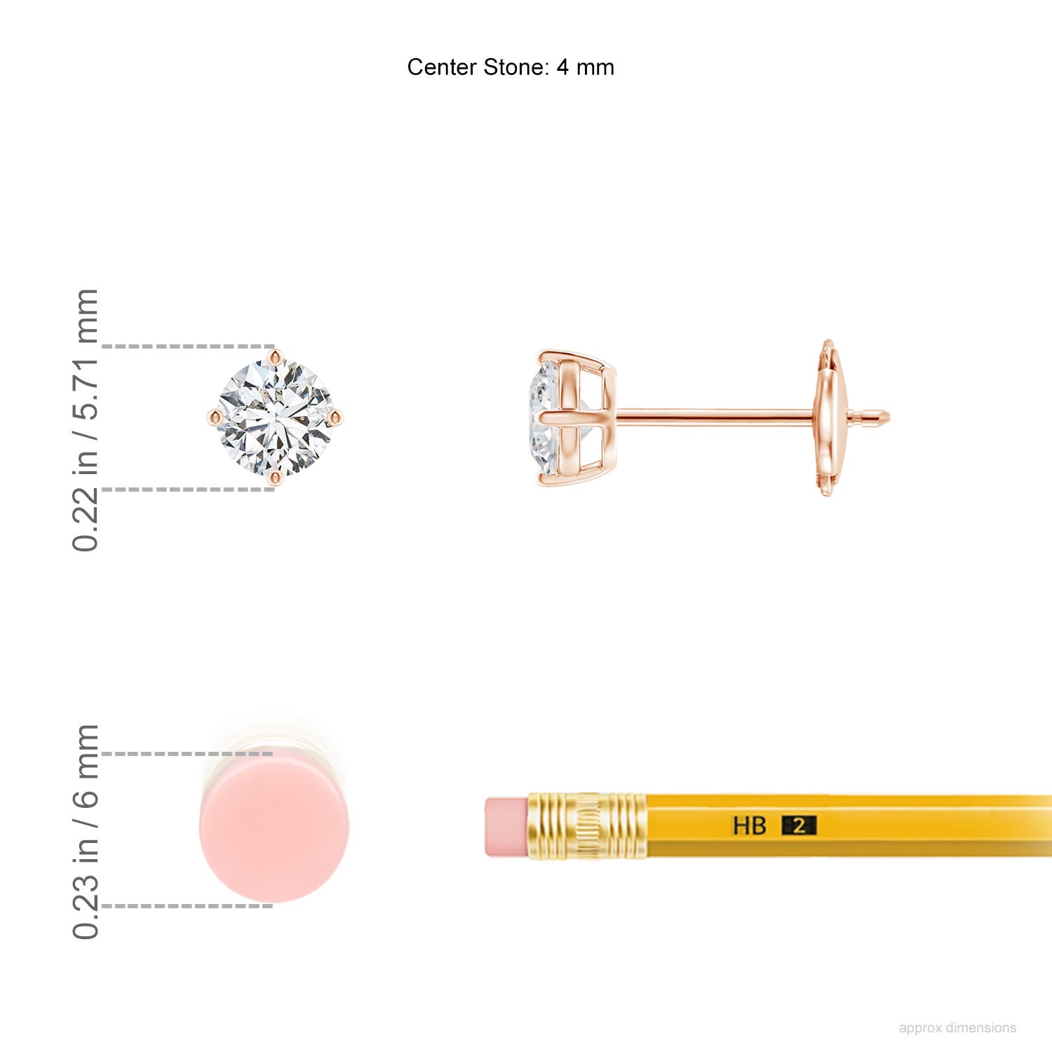 H, SI2 / 0.46 CT / 14 KT Rose Gold