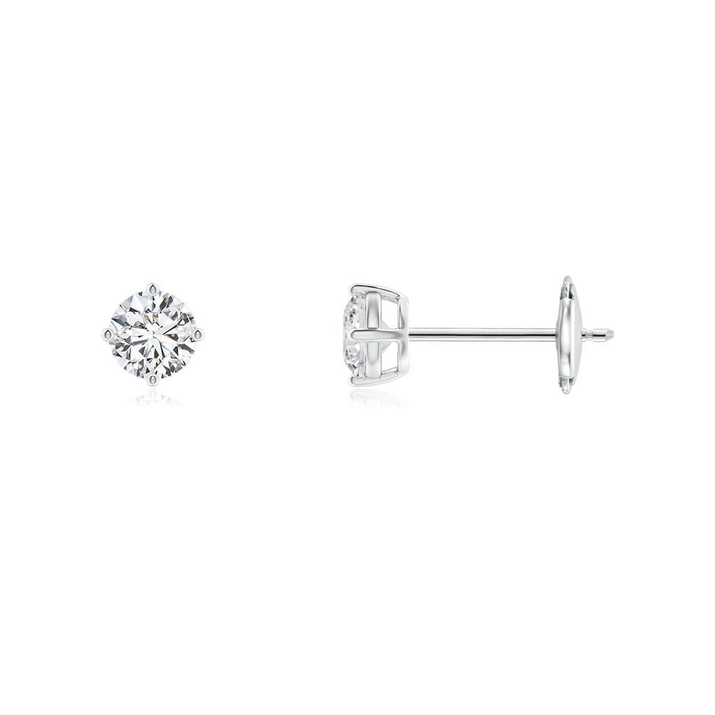 4mm HSI2 Basket-Set Solitaire Diamond Stud Earrings in White Gold