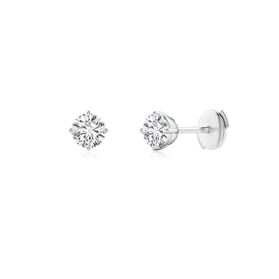 4mm HSI2 Basket-Set Solitaire Diamond Stud Earrings in White Gold 