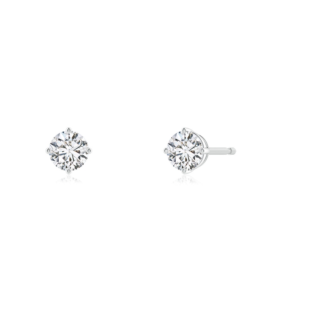 4mm HSI2 Basket-Set Solitaire Diamond Stud Earrings in White Gold Side 199