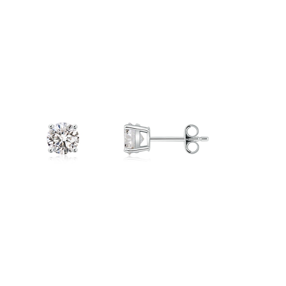 4mm IJI1I2 Basket-Set Solitaire Diamond Stud Earrings in 9K White Gold side 199