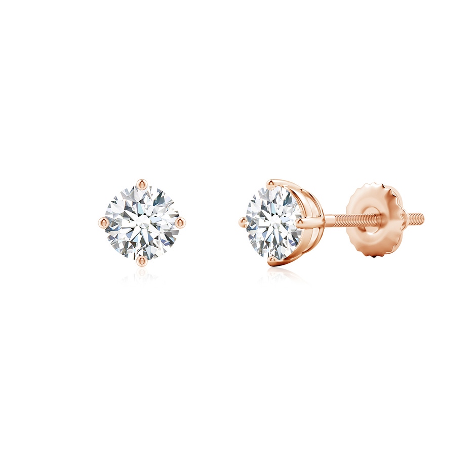 5.1mm GVS2 Basket-Set Solitaire Diamond Stud Earrings in 18K Rose Gold 