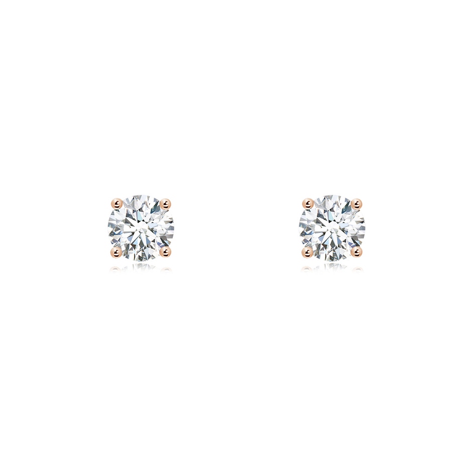 5.1mm GVS2 Basket-Set Solitaire Diamond Stud Earrings in Rose Gold 
