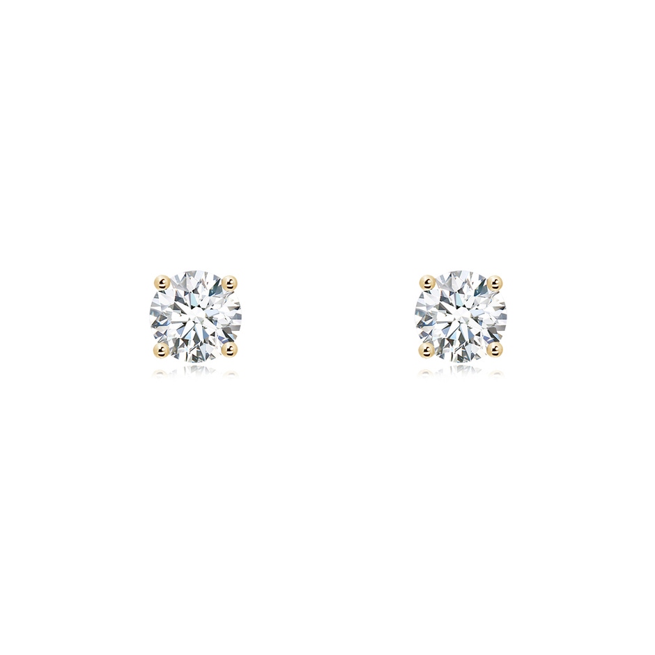 5.1mm GVS2 Basket-Set Solitaire Diamond Stud Earrings in Yellow Gold 