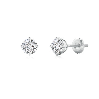 5.1mm HSI2 Basket-Set Solitaire Diamond Stud Earrings in P950 Platinum