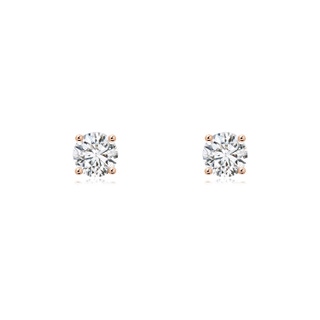 5.1mm HSI2 Basket-Set Solitaire Diamond Stud Earrings in Rose Gold