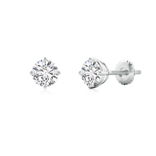 5.5mm HSI2 Basket-Set Solitaire Diamond Stud Earrings in P950 Platinum