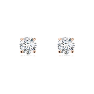 6.4mm GVS2 Basket-Set Solitaire Diamond Stud Earrings in 9K Rose Gold