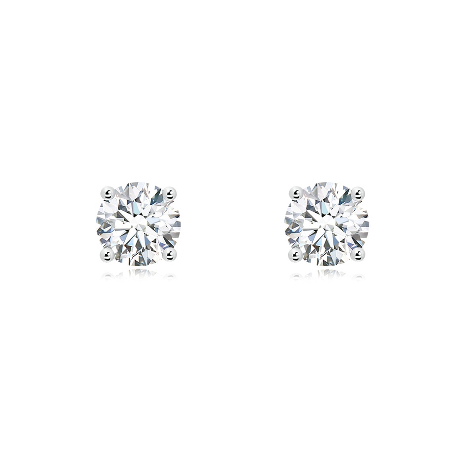 6.4mm GVS2 Basket-Set Solitaire Diamond Stud Earrings in White Gold 