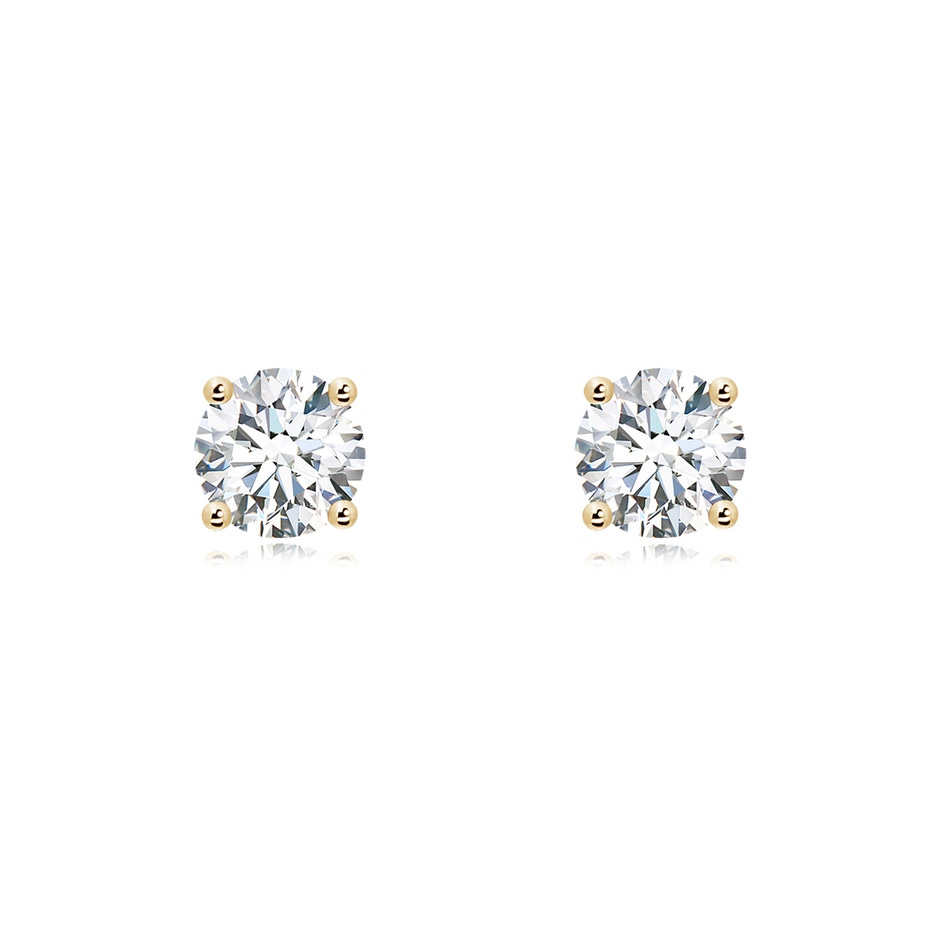 6.4mm GVS2 Basket-Set Solitaire Diamond Stud Earrings in Yellow Gold 